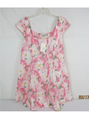 a new day Pink Floral Scoop Neck Tank Dress